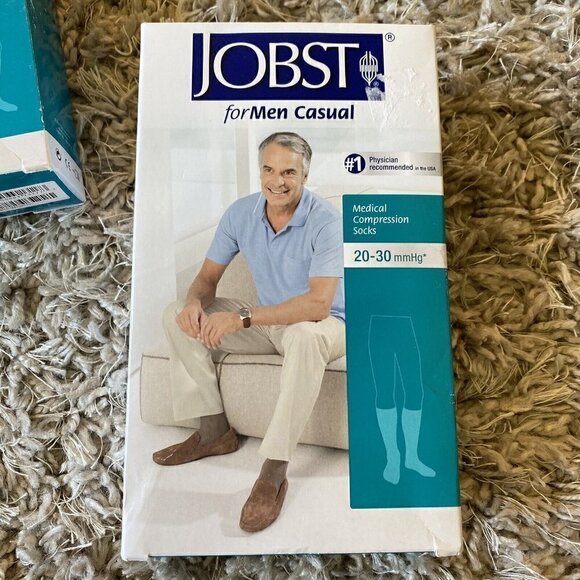 Lot Of 3 JOBST forMen Casual 20-30 mmHg Knee High Compression Socks Black Medium - Picture 2 of 6